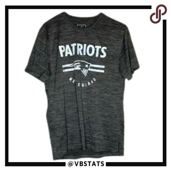 NFL Team Apparel Heather Dark Gray - White New England Patriots Tech Shirt Large - Picture 1 of 6